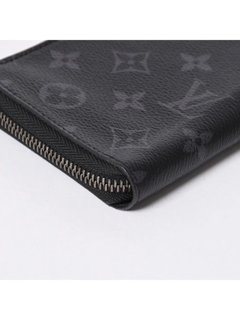Louis Vuitton Zippy Wallet Vertical Monogram Eclipse Canvas Black Silver